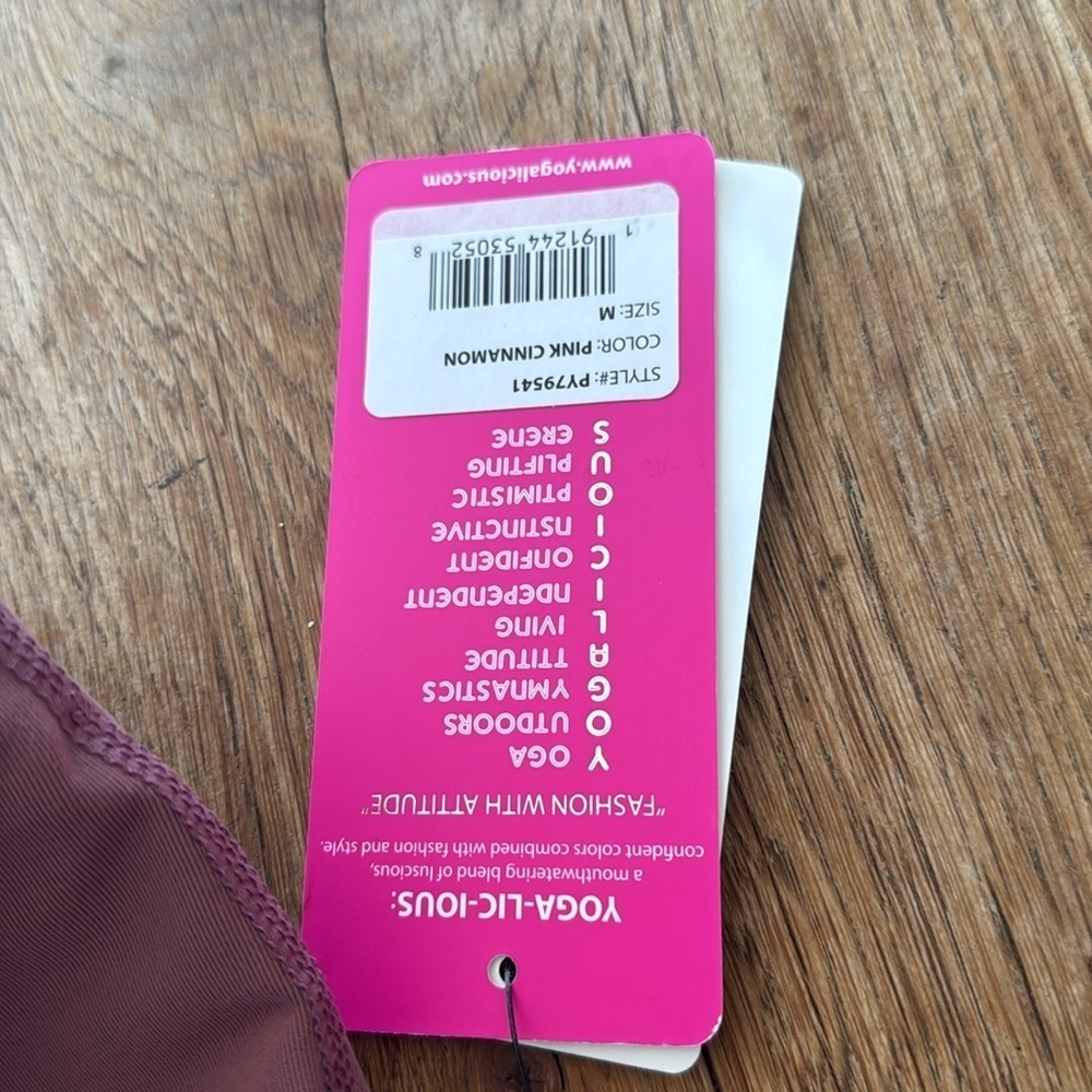 Yogalicious Ankle Leggings Women's High Waist Leggings for Yoga Size M Mauve NWT - Picture 6 of 8